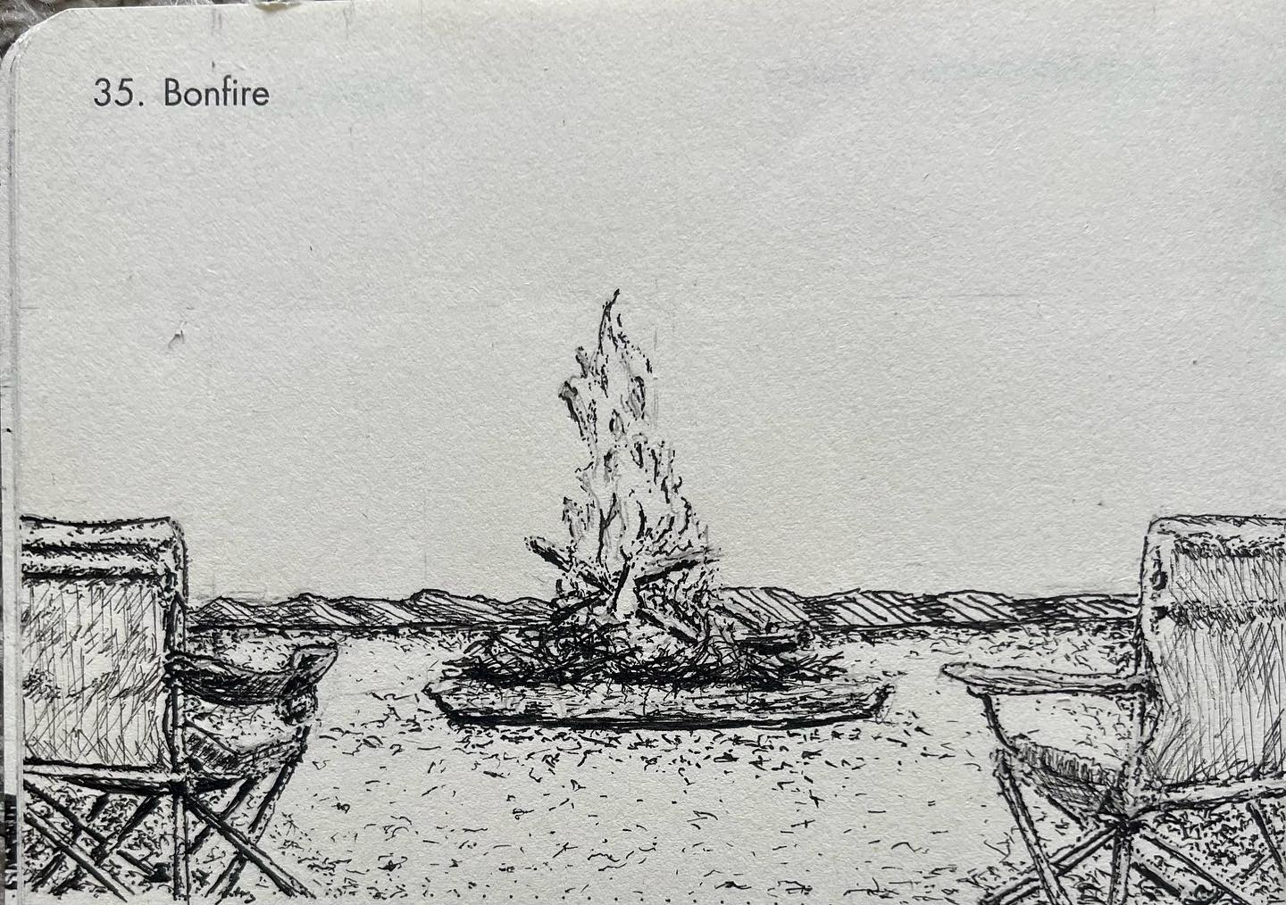 Bonfire pen sketch